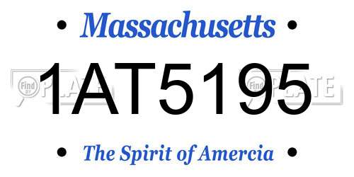 1AT5195 Massachusetts License Plate