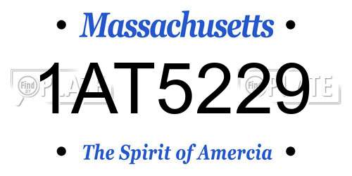 1AT5229 Massachusetts License Plate