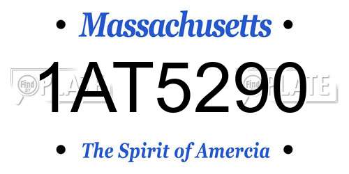 1AT5290 Massachusetts License Plate