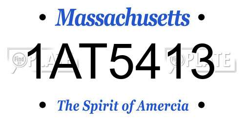 1AT5413 Massachusetts License Plate
