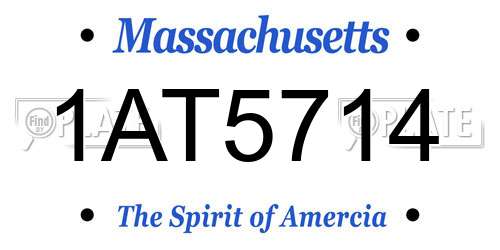 1AT5714 Massachusetts License Plate