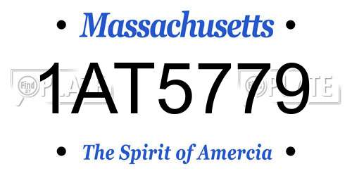 1AT5779 Massachusetts License Plate