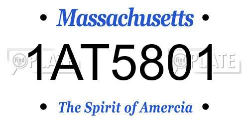 1AT5801 Massachusetts License Plate