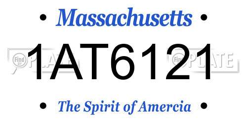1AT6121 Massachusetts License Plate