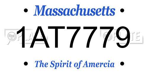 1AT7779 Massachusetts License Plate
