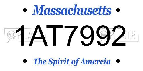 1AT7992 Massachusetts License Plate
