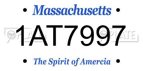1AT7997 Massachusetts License Plate