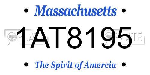 1AT8195 Massachusetts License Plate