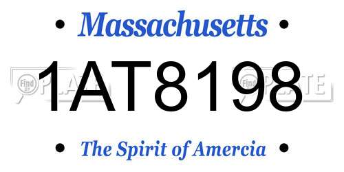 1AT8198 Massachusetts License Plate