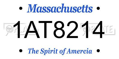 1AT8214 Massachusetts License Plate