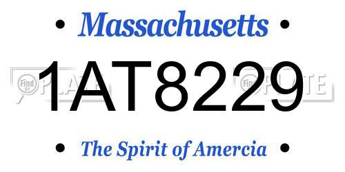 1AT8229 Massachusetts License Plate