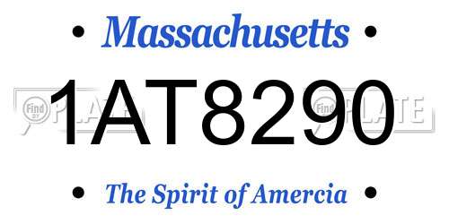 1AT8290 Massachusetts License Plate