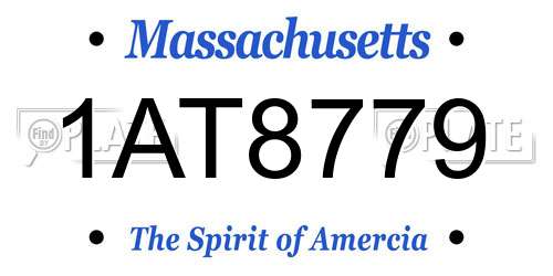 1AT8779 Massachusetts License Plate