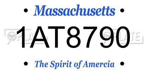 1AT8790 Massachusetts License Plate