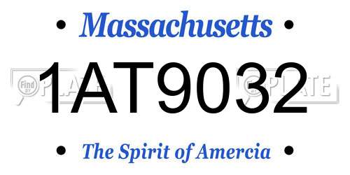 1AT9032 Massachusetts License Plate
