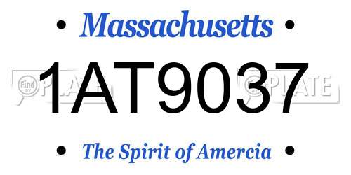 1AT9037 Massachusetts License Plate