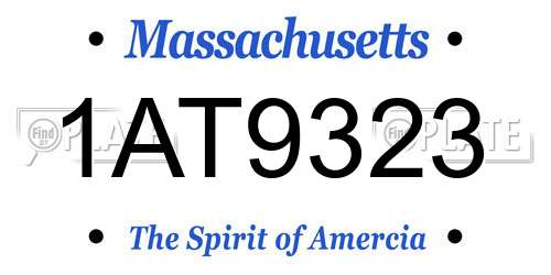 1AT9323 Massachusetts License Plate