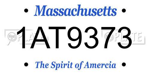 1AT9373 Massachusetts License Plate