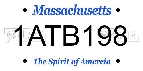 1ATB198 Massachusetts License Plate