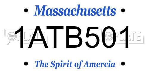1ATB501 Massachusetts License Plate