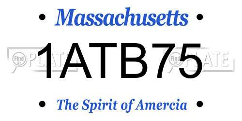 1ATB75 Massachusetts License Plate