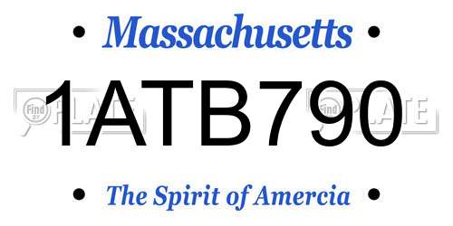 1ATB790 Massachusetts License Plate