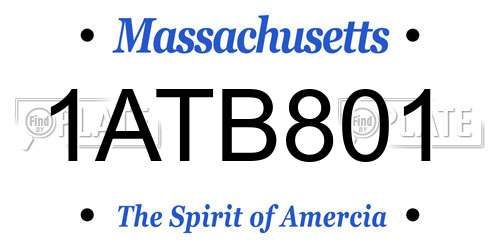 1ATB801 Massachusetts License Plate