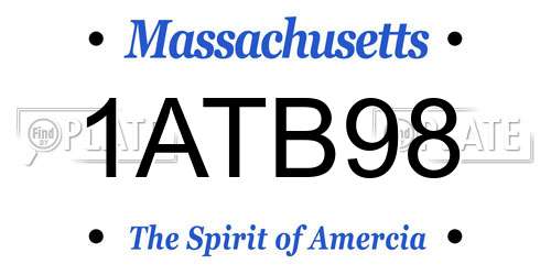 1ATB98 Massachusetts License Plate