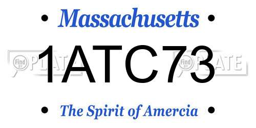 1ATC73 Massachusetts License Plate