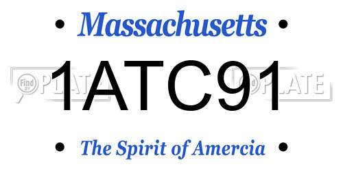 1ATC91 Massachusetts License Plate
