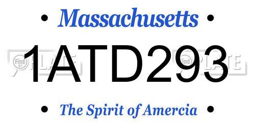 1ATD293 Massachusetts License Plate