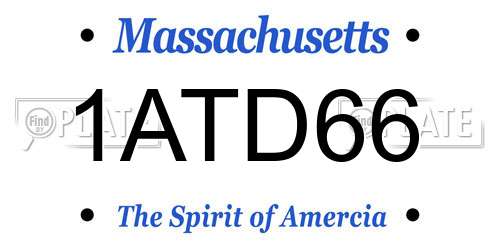 1ATD66 Massachusetts License Plate