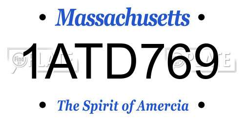 1ATD769 Massachusetts License Plate