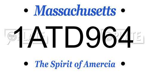 1ATD964 Massachusetts License Plate