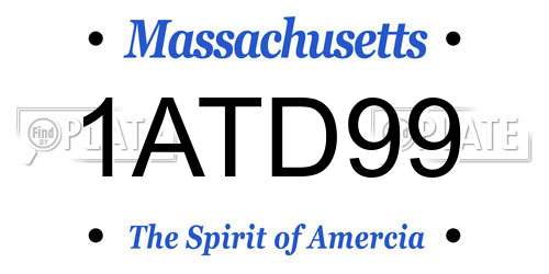 1ATD99 Massachusetts License Plate