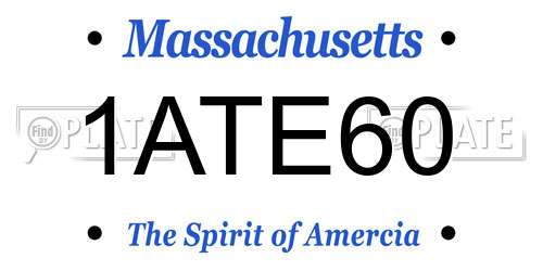 1ATE60 Massachusetts License Plate