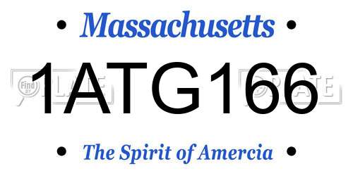 1ATG166 Massachusetts License Plate
