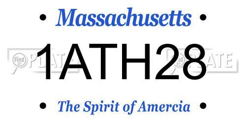 1ATH28 Massachusetts License Plate