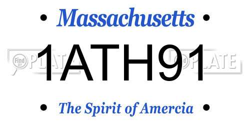 1ATH91 Massachusetts License Plate