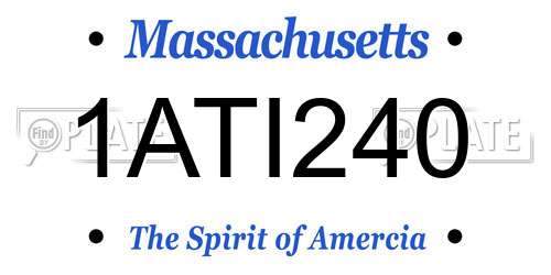 1ATI240 Massachusetts License Plate