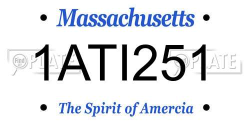 1ATI251 Massachusetts License Plate