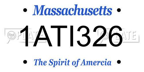 1ATI326 Massachusetts License Plate