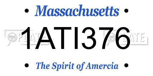 1ATI376 Massachusetts License Plate
