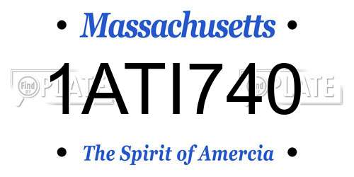 1ATI740 Massachusetts License Plate