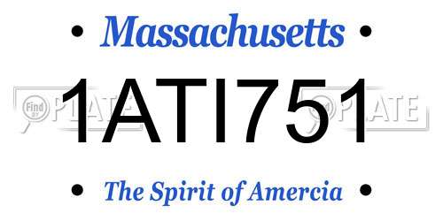 1ATI751 Massachusetts License Plate