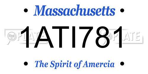 1ATI781 Massachusetts License Plate