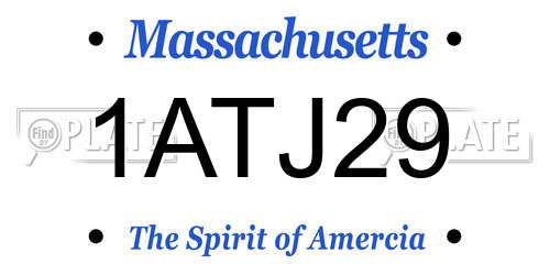 1ATJ29 Massachusetts License Plate