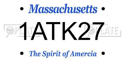 1ATK27 Massachusetts License Plate