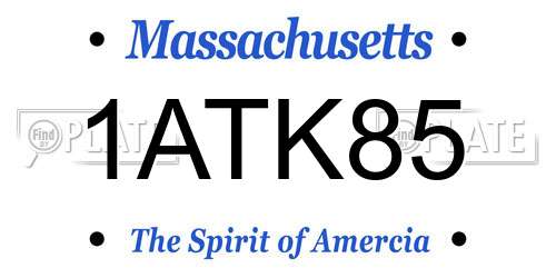 1ATK85 Massachusetts License Plate