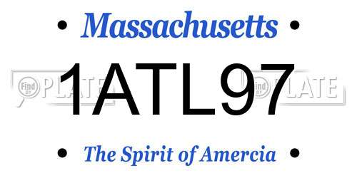 1ATL97 Massachusetts License Plate